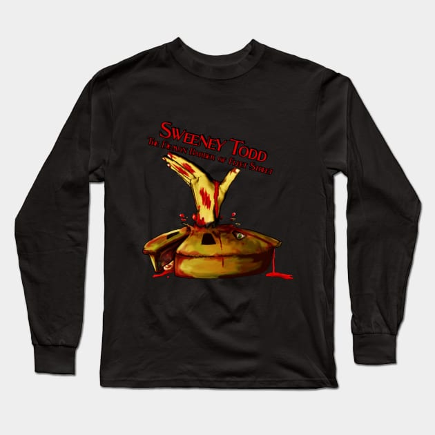 Sweeney Todd - Pie Design Long Sleeve T-Shirt by MarinasingerDesigns